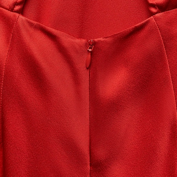 ZARA NWT RED DRESS BACK V-NECK ZW COLLECTION - Picture 12 of 12